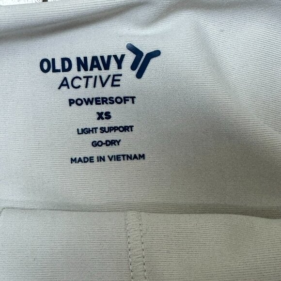 OLD NAVY ACTIVE Powersoft Sports Bra Tank Top Size XS Cream Ribbed - Picture 4 of 7